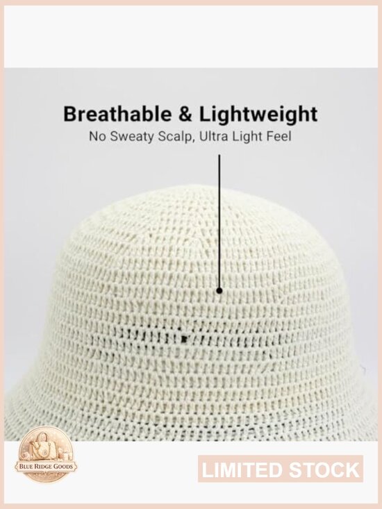 Straw Bucket Hat UPF 50+ Sun Protection Packable Adjustable Summer Holiday main image 7